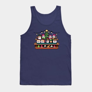 Retro Gaming Christmas Sushi - Vibrant Pixel Art for Holidays Tank Top